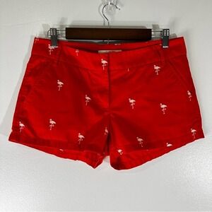 J Crew Chino Broken-In Orange White Flamingo Size 6